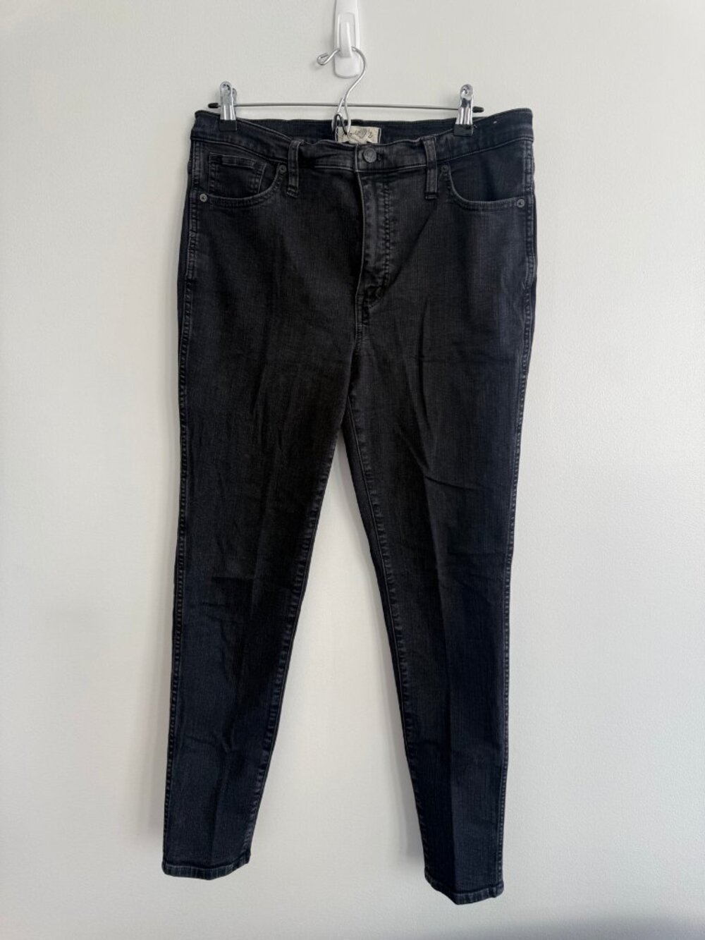 Madewell The Curvy Perfect Vintage Jean 10in High-Rise Skinny Washed Black 32
